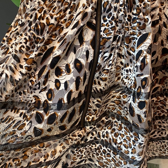 Betsey Johnson Animal Print Strapless Front Zipper Prom Dress - Picture 6 of 9